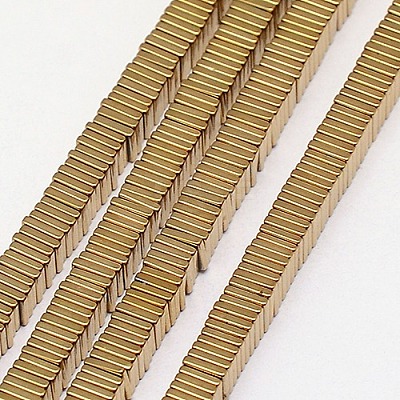 Electroplate Non-magnetic Synthetic Hematite Heishi Beads Strands G-J171A-3x3mm-06-1