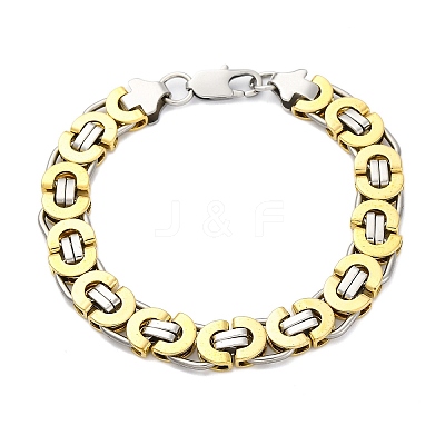 304 Stainless Steel Byzantine Chain Bracelets for Women Men BJEW-R018-22GP-02-1