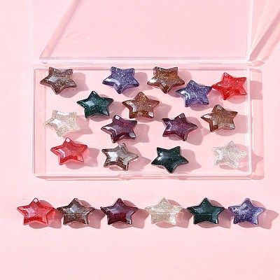 21Pcs 7 Colors Transparent Acrylic Beads OACR-FS0001-95-1