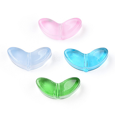 Spray Painted Transparent Glass Beads GLAA-T022-27-1