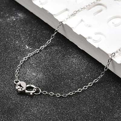Anti-Tarnish Rhodium Plated Sterling Silver Necklaces X-STER-M034-32B-1