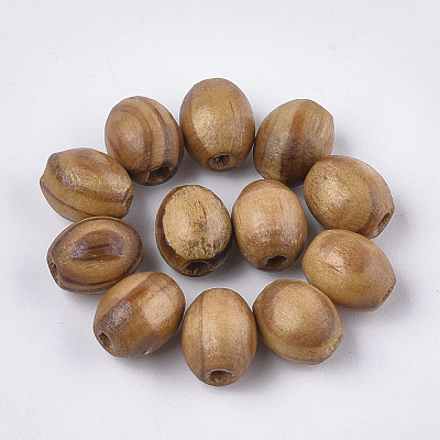 Pine Natural Wood Beads WOOD-S053-10-1