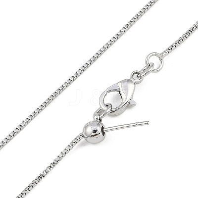 1mm Rack Plating Brass Box Chain Adjustable Slider Necklaces for Women Men MAK-L044-56P-1