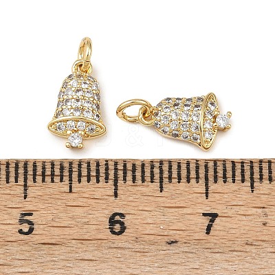 Christmas Brass Micro Pave Cubic Zirconia Charms KK-L255-18G-07-1