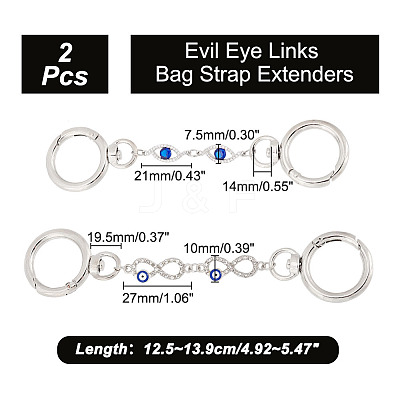1 Set Alloy Enamel Evil Eye Links Bag Strap Extenders FIND-AR0003-58-1