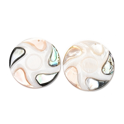 Natural Freshwater Shell & Paua Shell & Sea Shell Pendants SHEL-F007-13-1