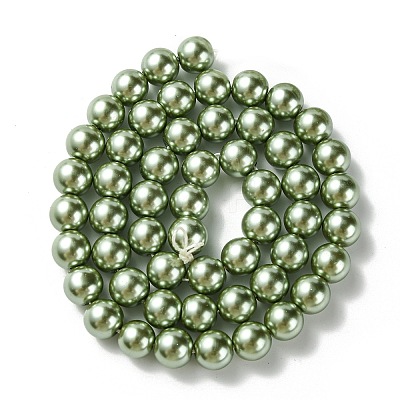 Eco-Friendly Glass Pearl Beads Strands HY-A008-8mm-RB115-1