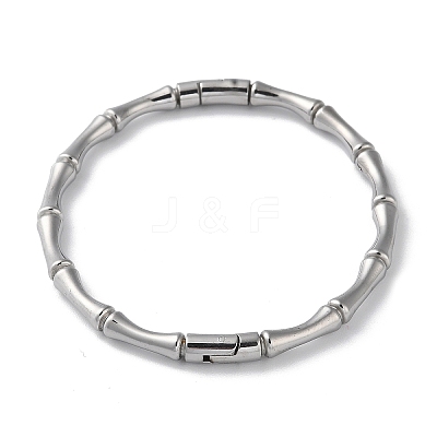 Rack Plating Brass Bamboo Stick Hinged Bangles BJEW-M039-06P-1