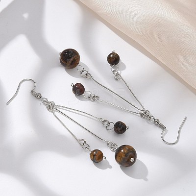 Natural Gemstone Dangle Earrings Sets EJEW-JE02813-1