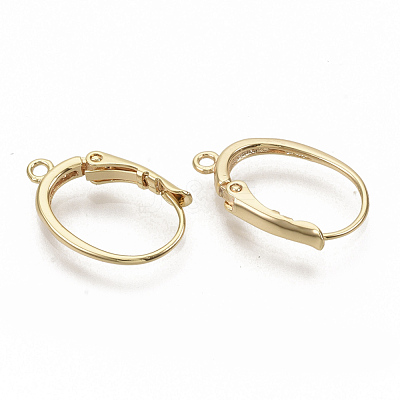 Brass Leverback Earring Findings KK-T051-42G-NF-1