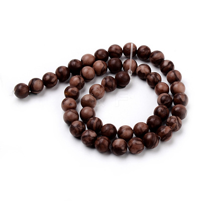 Natural Iron Zebra Jasper Beads Strands G-Q462-65-8mm-1