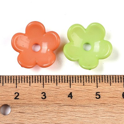 Opaque Acrylic Beads Caps OACR-B025-03-1