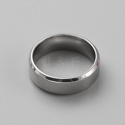 Stainless Steel Simple Plain Band Ring for Women RJEW-WH0015-04A-1