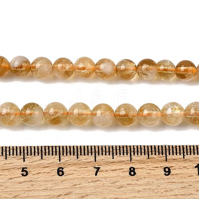 Heated Natural Citrine Beads Strands G-D323-A01-6mm-A-1