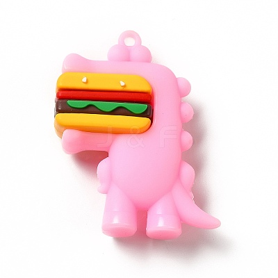 Dinosaur with Hamburger Shape PVC Pendants KY-E012-03B-1