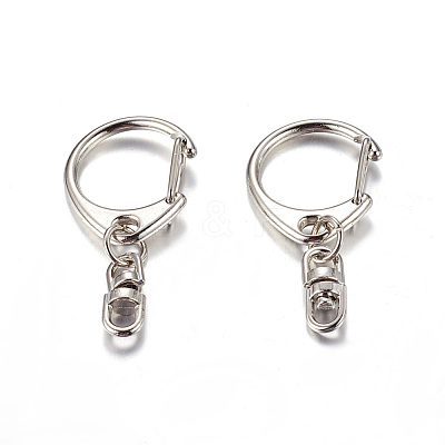 Zinc Alloy Keychain Clasp Findings X-E546-1-1-1