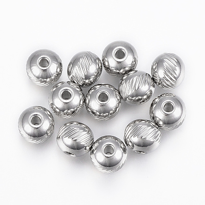 Tarnish Resistant 304 Stainless Steel Beads STAS-G154-36-8mm-1