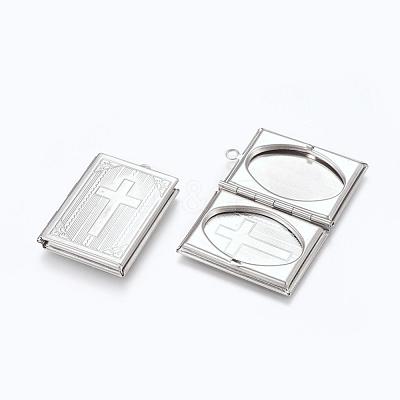 Tarnish Resistant 316 Stainless Steel Locket Pendants STAS-G146-10P-1