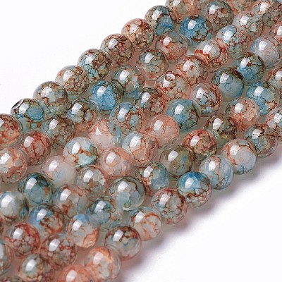 Spray Painted Glass Beads Strands GLAA-A038-C-76-1