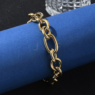 Ion Plating(IP) 304 Stainless Steel Cross Chain Bracelets BJEW-L634-11G-1