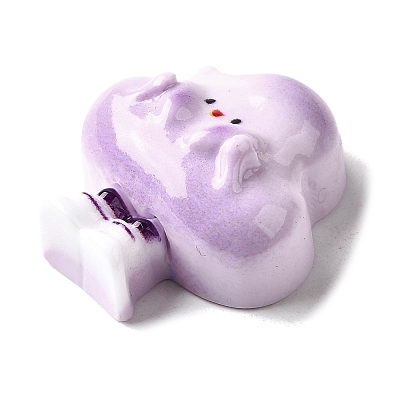 Lilac Cute Opaque Resin Cabochons RESI-L046-A03-1