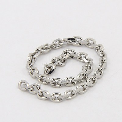 Tarnish Resistant 304 Stainless Steel Cable Chains CHS-K002-04-1mm-1