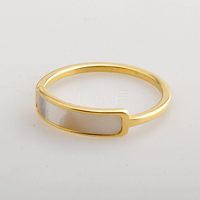 304 Stainless Steel & Shell Finger Rings FS-WG45F01-03-1