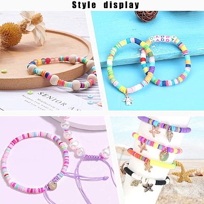 Flat Round Handmade Polymer Clay Beads CLAY-R067-6.0mm-32-1