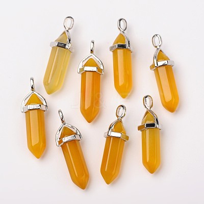 Natural Agate Double Terminated Pointed Pendants G-F295-05F-1