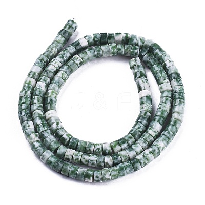 Natural Green Spot Jasper Beads Strands G-F631-A36-1