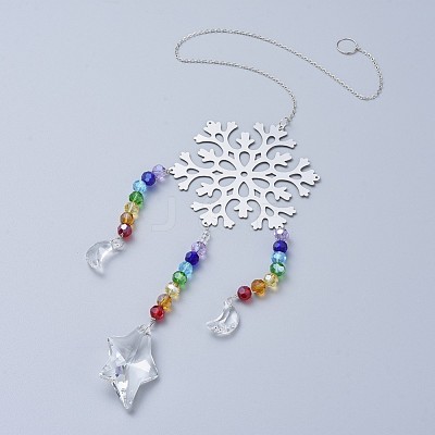 Crystals Chandelier Suncatchers Prisms Chakra Hanging Pendant AJEW-I040-07P-1