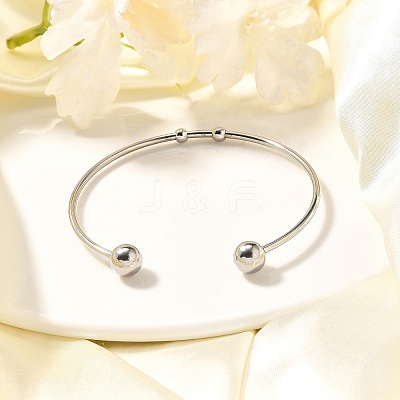 Tarnish Resistant Fashion 304 Stainless Steel Cuff Bangles Torque Bangles BJEW-H473-01P-1
