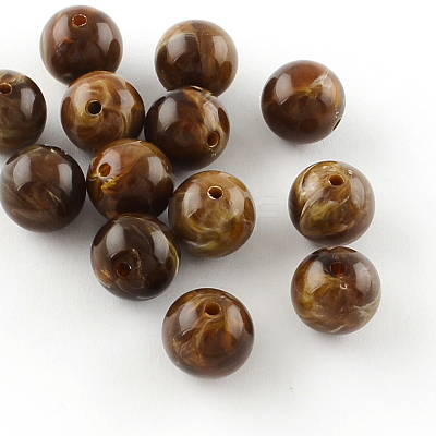 Round Imitation Gemstone Acrylic Beads OACR-R029-6mm-23-1
