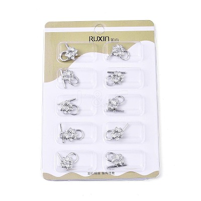 10Pcs Brass Toggle Clasps KK-T073-41P-1