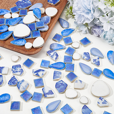 500Pcs 4 Styles Porcelain Mosaic Tiles PORC-SP0001-24-1