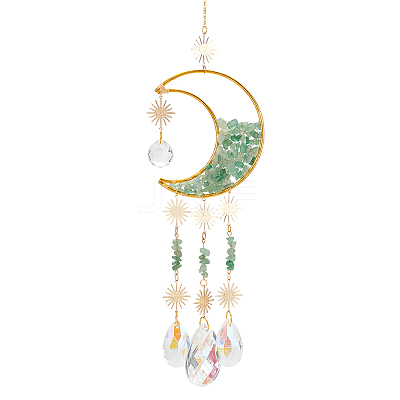 Crystal Chandelier Glass Teardrop Pendant Decorations HJEW-PH01778-03-1