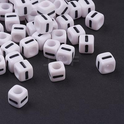Acrylic Horizontal Hole Letter Beads PL37C9129-I-1
