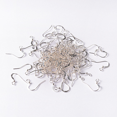 Silver Color Plated Brass Earring Hooks X-KK-Q369-S-1