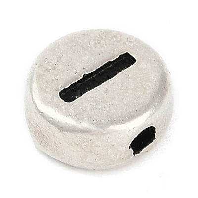 925 Sterling Silver Flat Round with Letter Beads LS-STER-G044-01AS-I-1