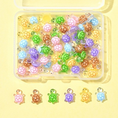 60Pcs 6 Colors Luminous Resin Cabochons RESI-FS0001-95-1