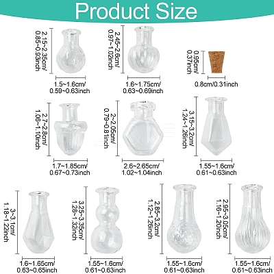 9Pcs 9 Styles Glass Bottles AJEW-YW0002-17-1