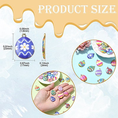 28Pcs 14 Colors Printed Alloy Pendants FIND-CJ0002-88-1