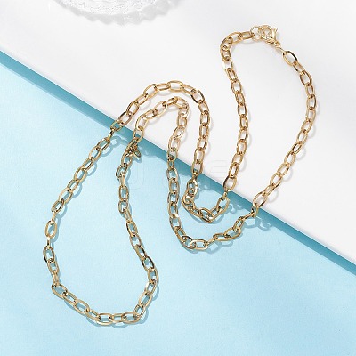 4MM 304 Stainless Steel Cable Chain Necklaces for Women NJEW-JN05598-1