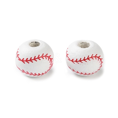 Spray Painted Wooden Beads WOOD-A029-07A-1