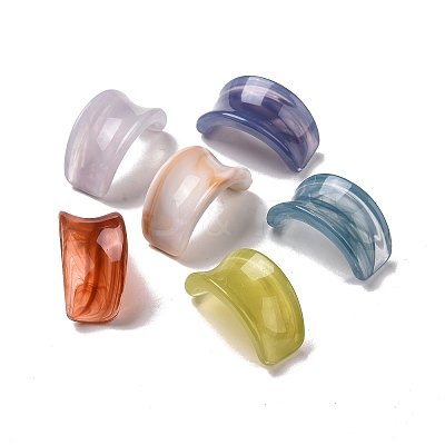 Imitation Lampwork Style Acrylic Beads OACR-B002-07-1