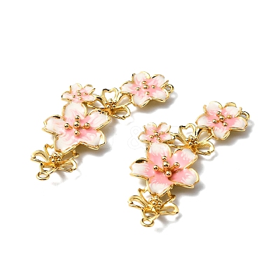 Rack Plating Brass Enamel Connector Charms KK-P235-12G-1