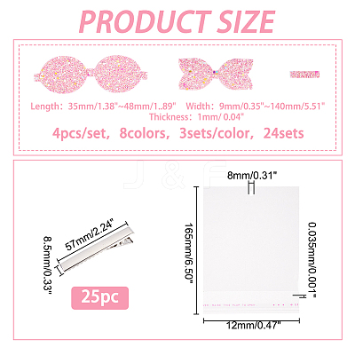 DIY Luminous Bowknot Hair Clip Making Kit DIY-GL0003-90-1