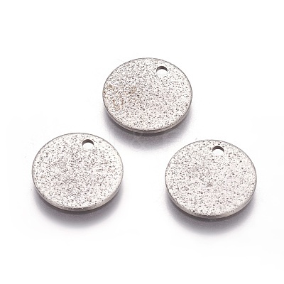 Tarnish Resistant 304 Stainless Steel Textured Pendants STAS-I098-01-12mm-P-1