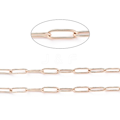 Ion Plating(IP) 304 Stainless Steel Paperclip Chains CHS-H031-02RG-1