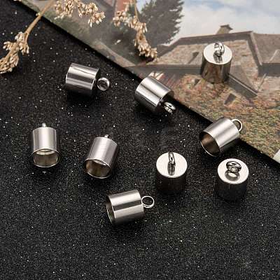 Tarnish Resistant 304 Stainless Steel Cord Ends X-STAS-E020-8-1